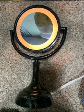 Revlon Black LED Ring Makeup Mirror with Warm Light